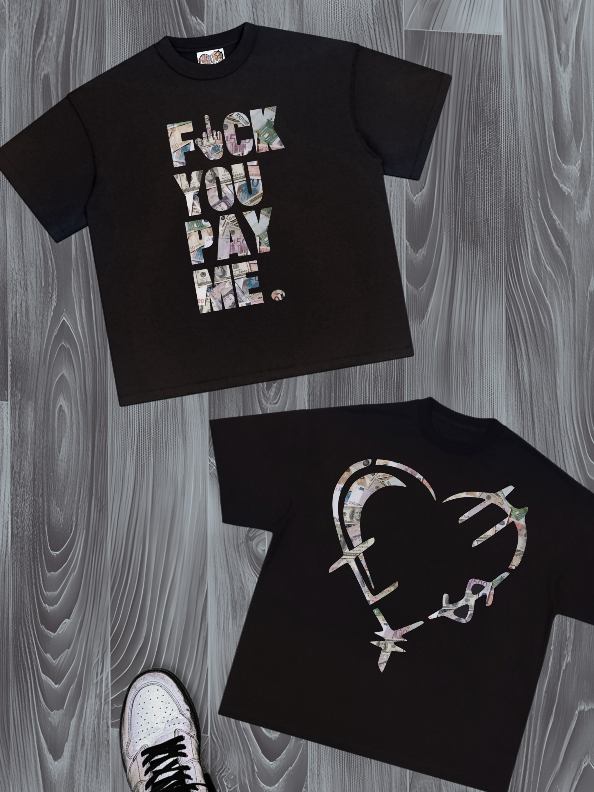 F★CK YOU PAY ME T-SHIRT BLACK / WHITE